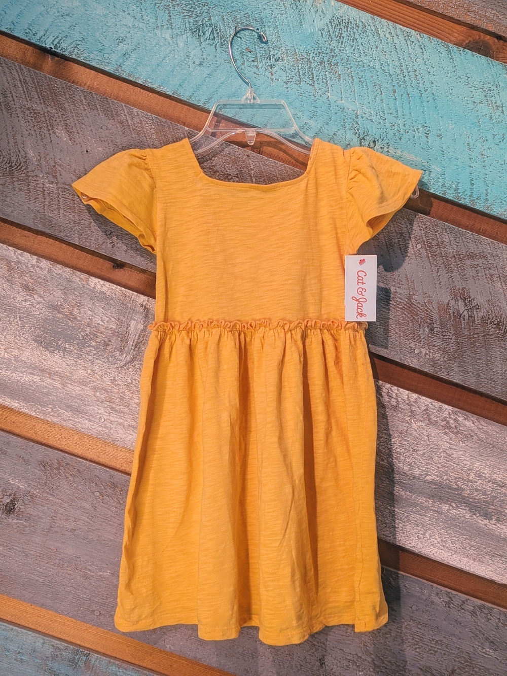 Cat & Jack Yellow Flutter Sleeve Kids Dress
